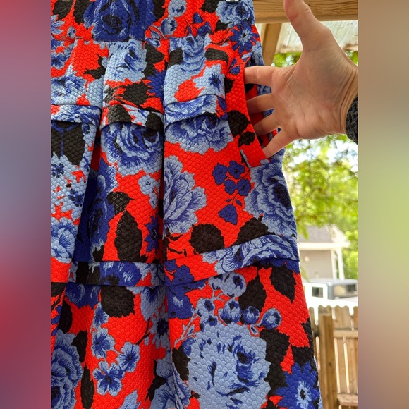 Anthropologie HD in Paris Tiered Floral Pockets Flouncy BEAUTIFUL Skirt Medium - Picture 12 of 16